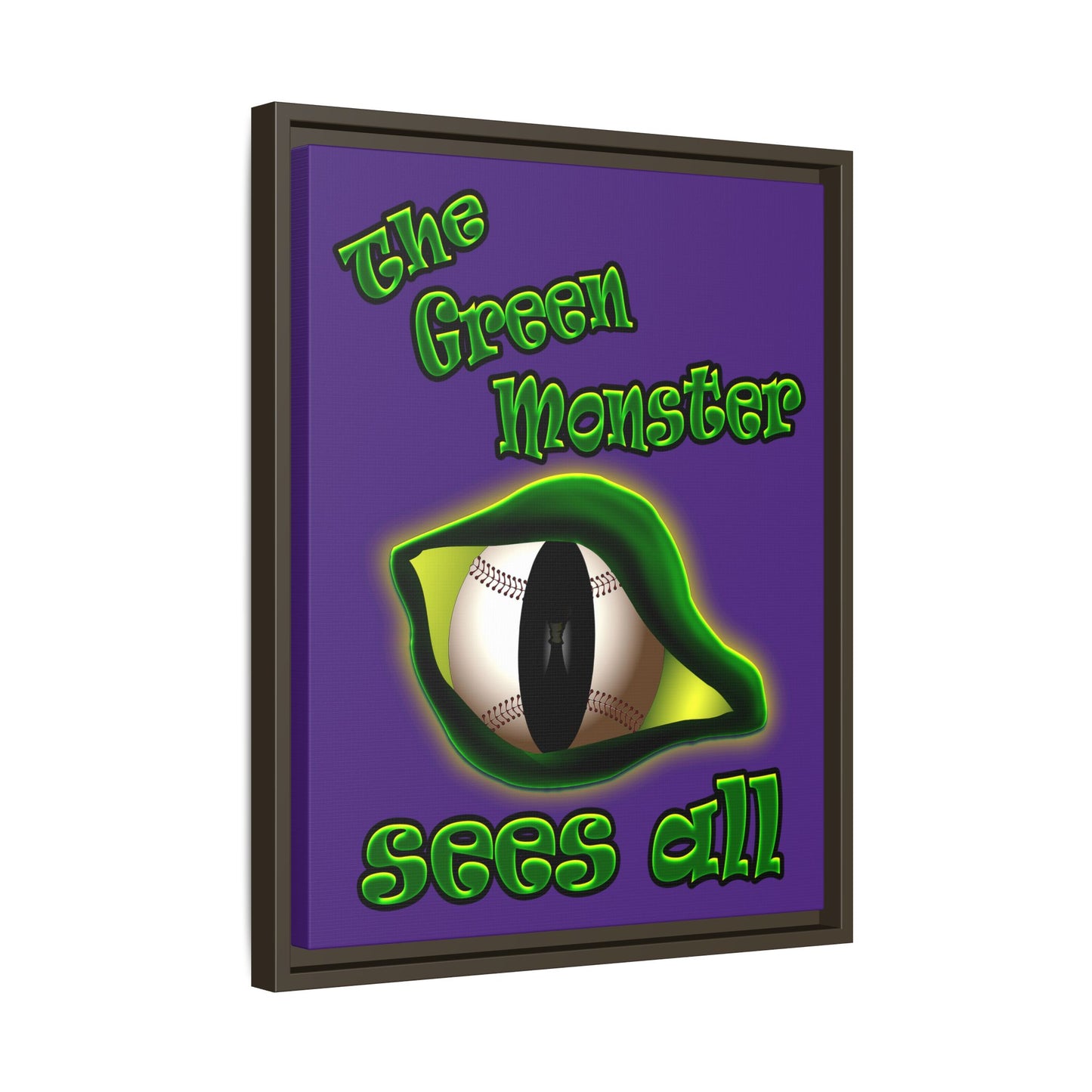 green monster - framed canvas art (purple)
