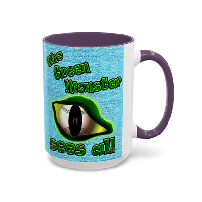 green monster - Accent Mug (faded blue)