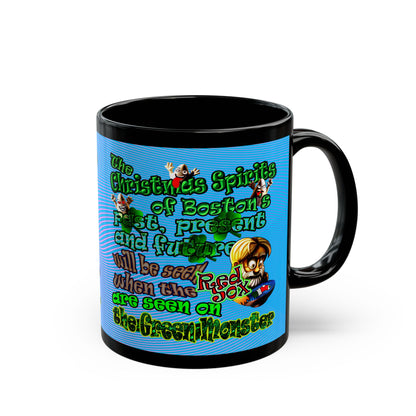 christmas spirits of boston - Black Mug (light blue-purple wave)