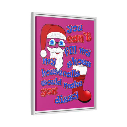 santa's shoes - framed canvas art (pink)