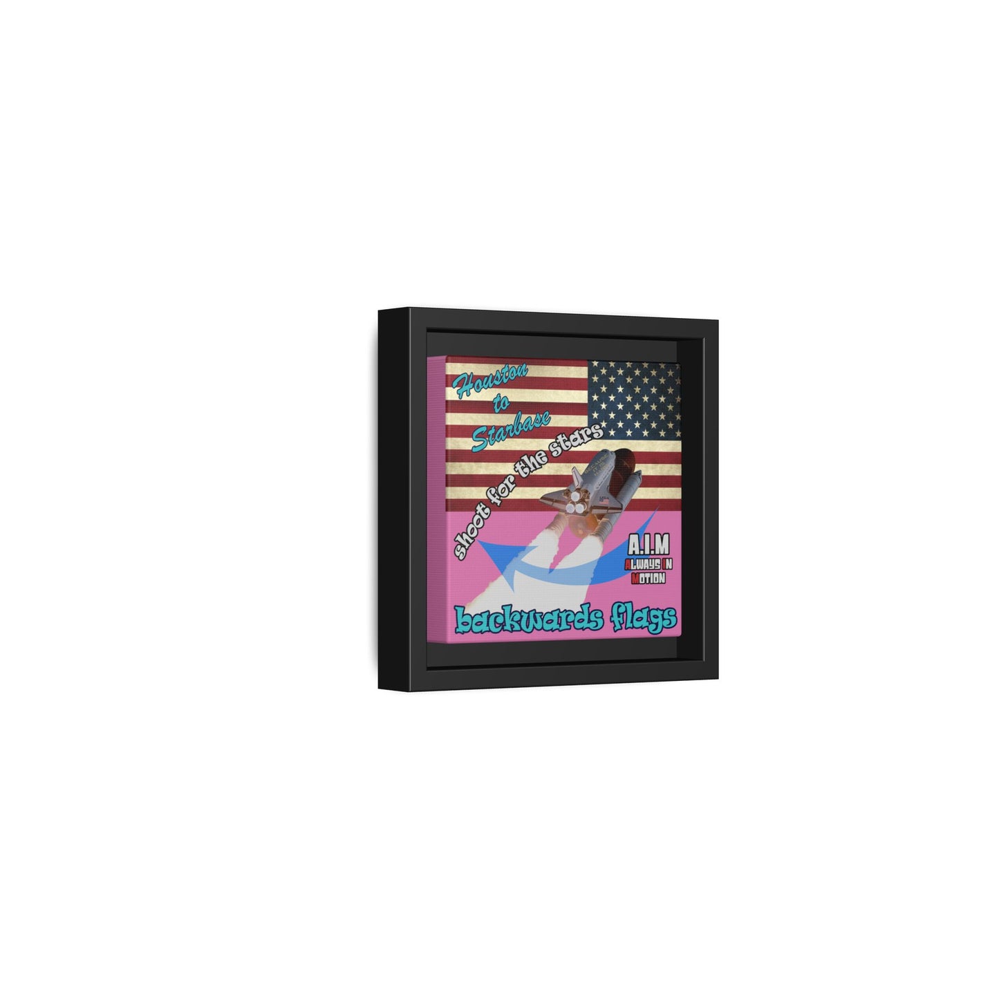 shoot for the stars - framed canvas art (light pink)