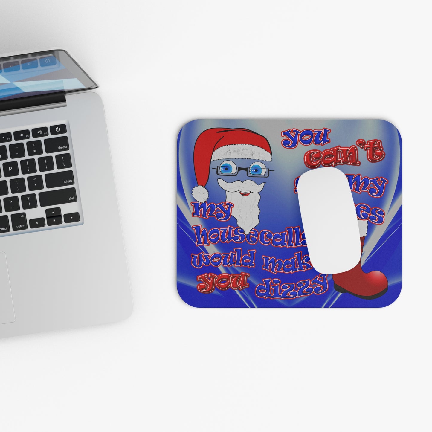 santa's shoes - Mouse Pad (Rectangle) (blue-white wave)