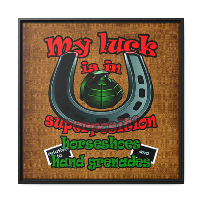 my luck - framed canvas art (brown papyrus)