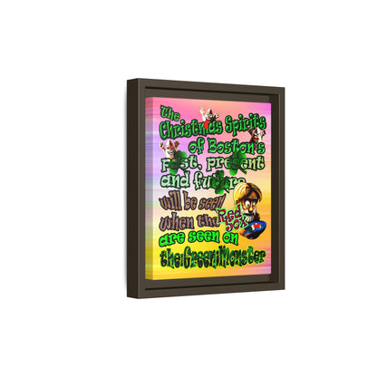 christmas spirits of boston - framed canvas art (color blur)