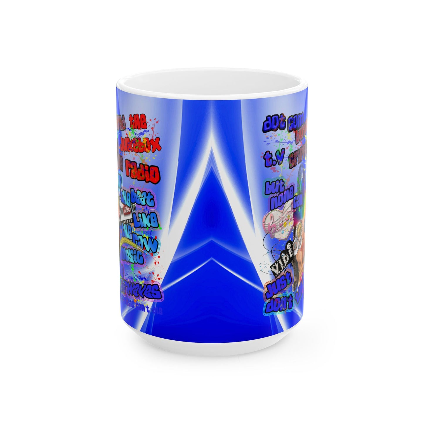 drop the beat - White Mug (blue-white wave)