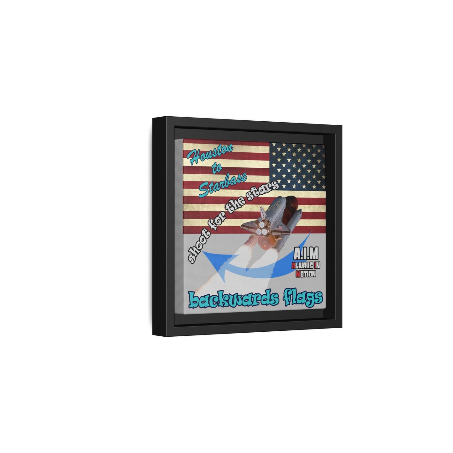 shoot for the stars - framed canvas art (light grey)