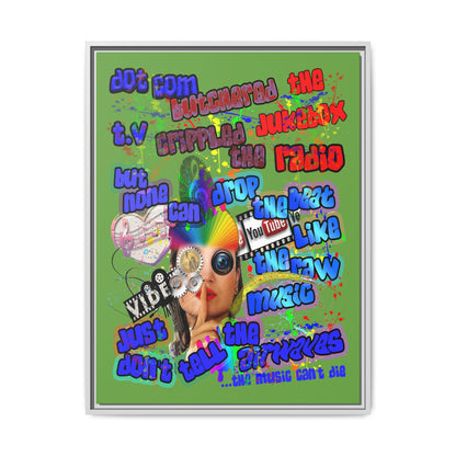 drop the beat - framed canvas art (green)