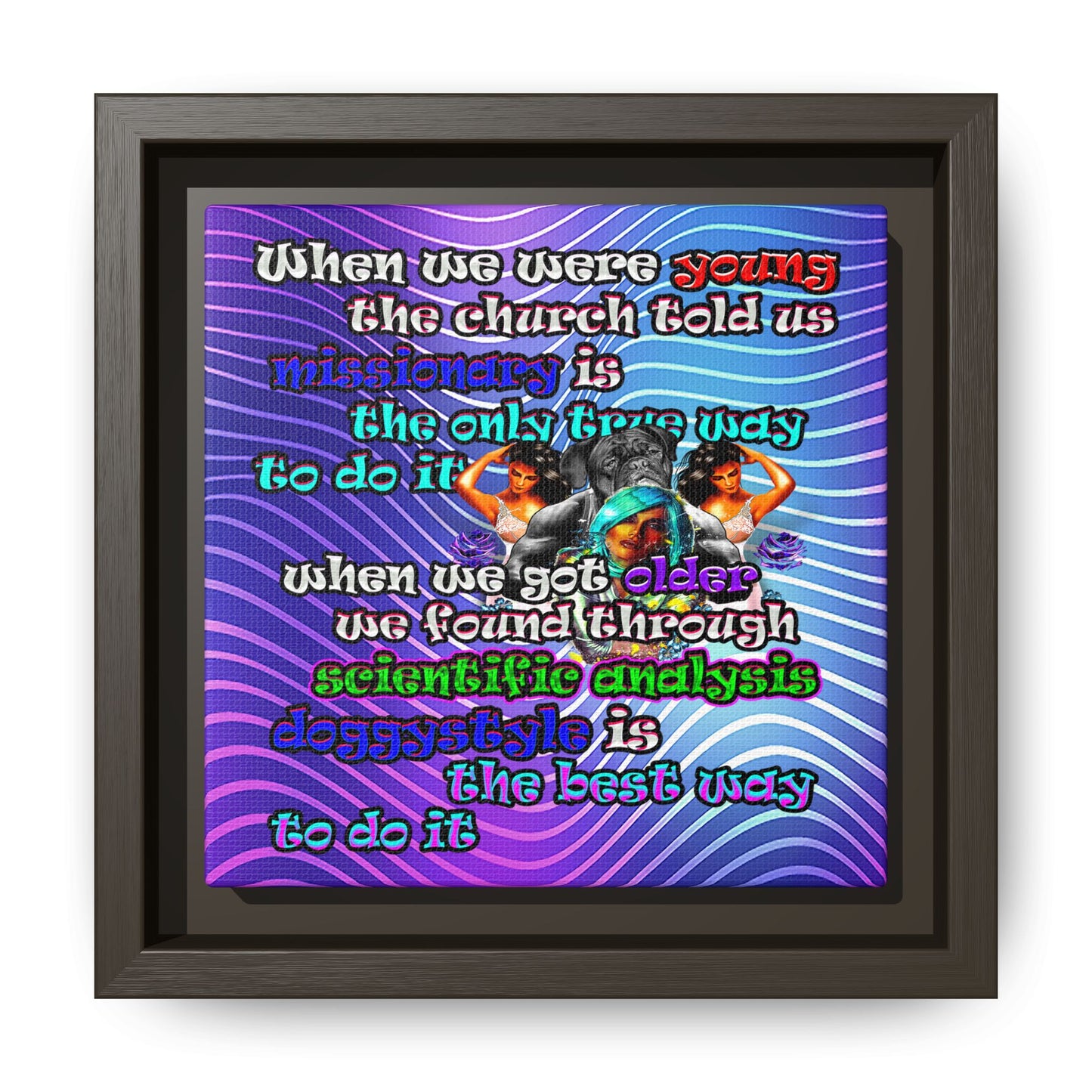 doggystyle - framed canvas art (purple wave)