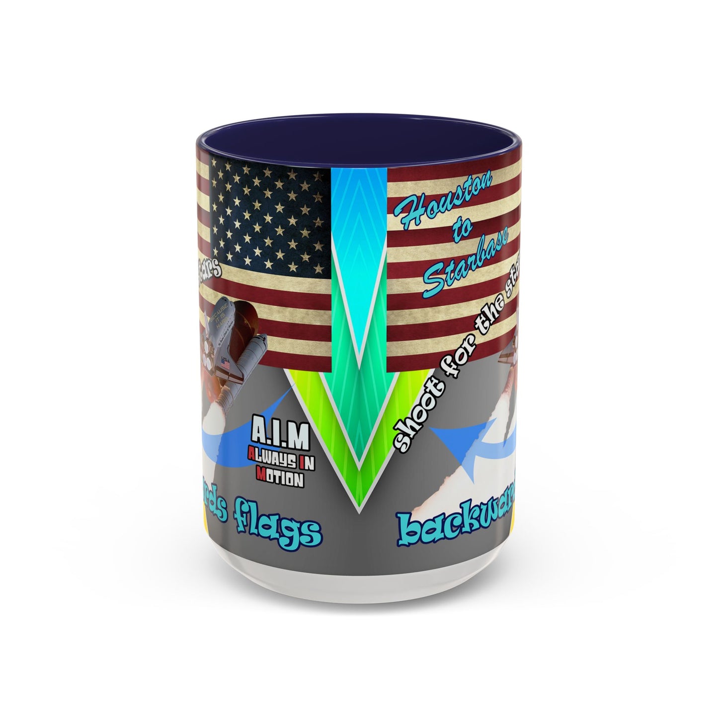 shoot for the stars - Accent Mug (rainbow split)