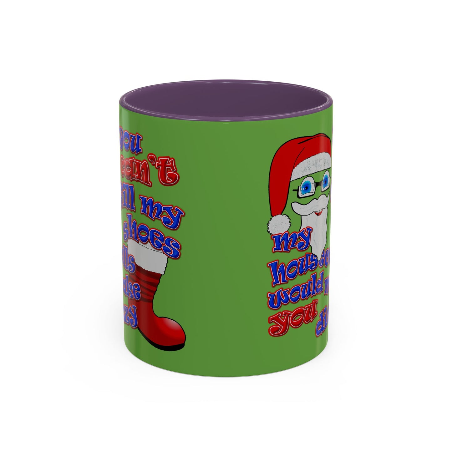 santa's shoes - Accent Mug (green)