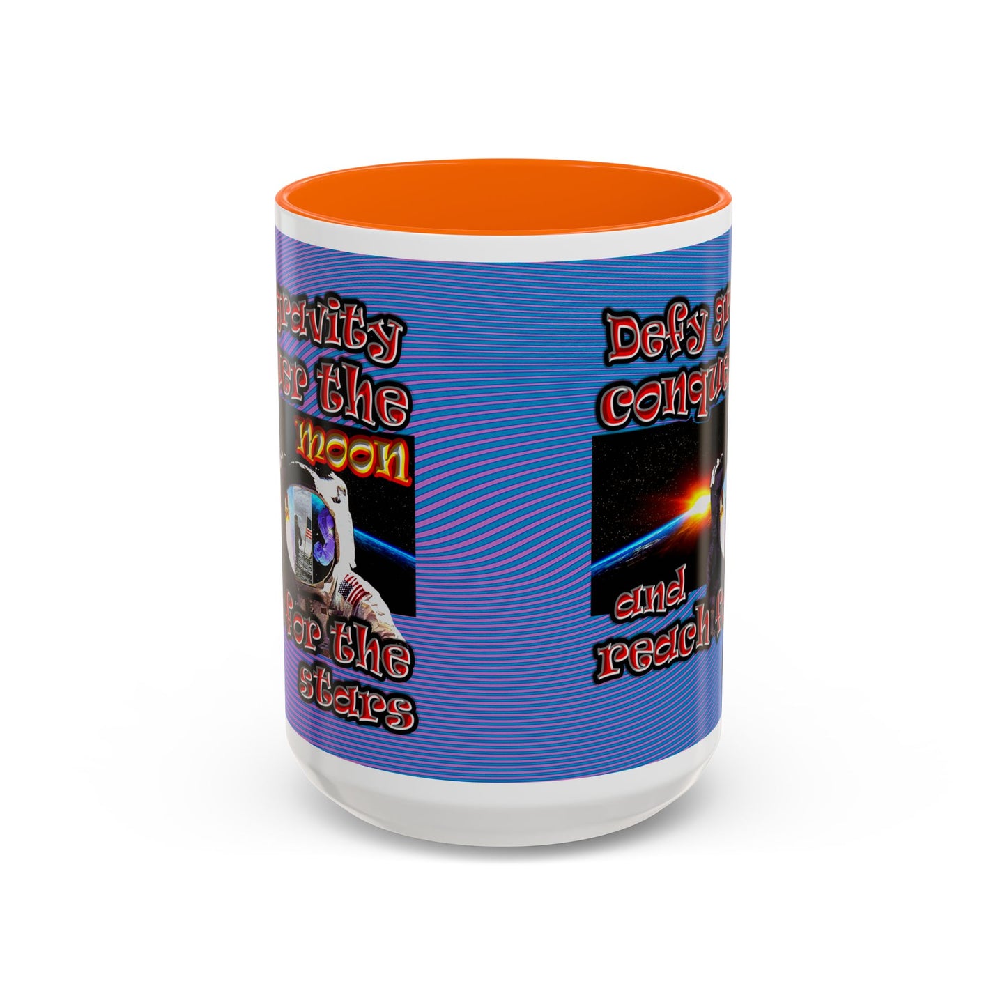 defy conquer reach - Accent Mug (light blue-purple wave)
