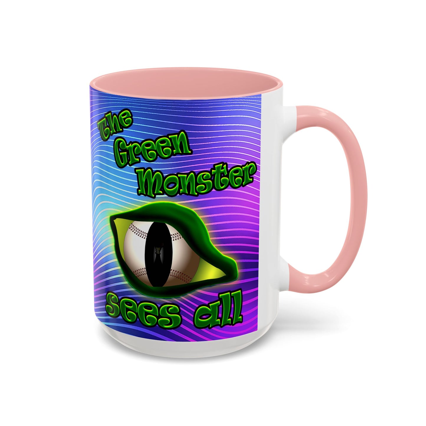 green monster - Accent Mug (purple wave)