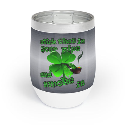 celtics logo - Chill Wine Tumbler (brushed nickel)