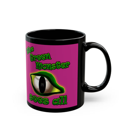 green monster - Black Mug (pink)