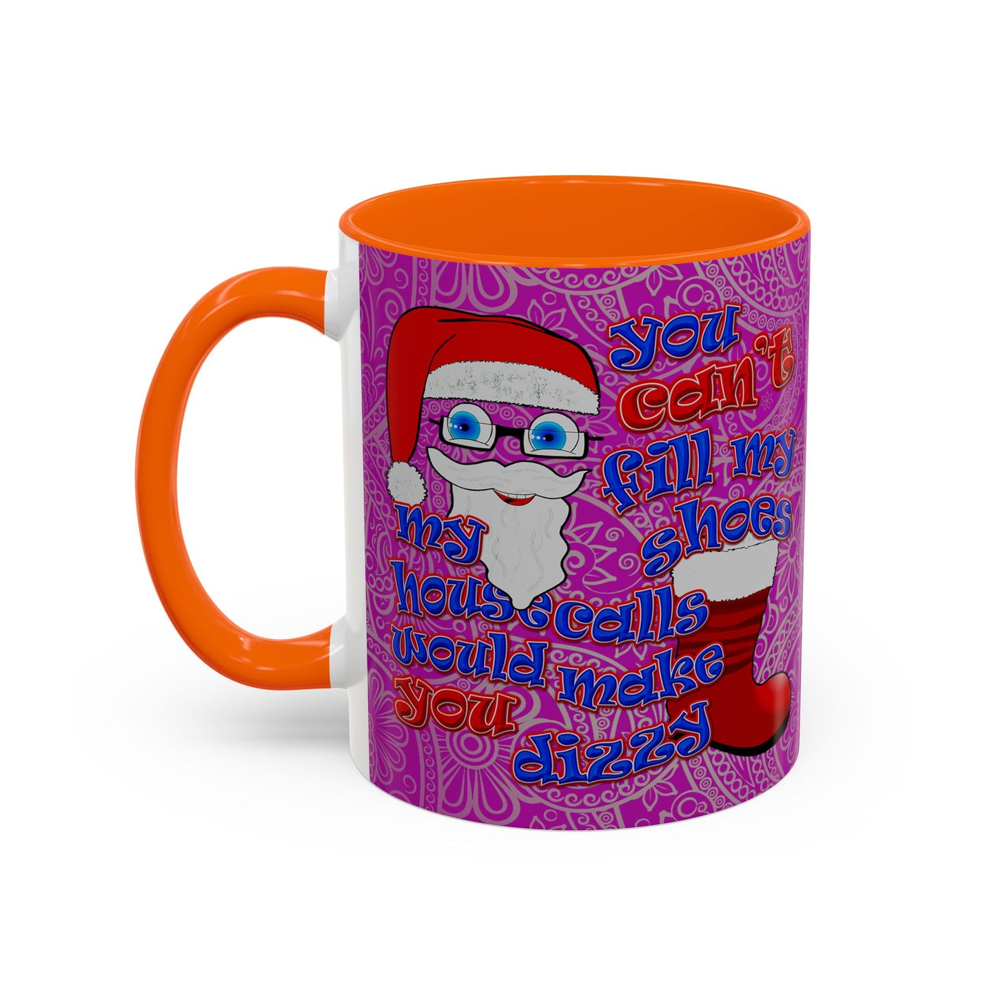 santa's shoes - Accent Mug (pink swirl)