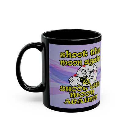 shoot the moon again - Black Mug (light blue-pink wave)
