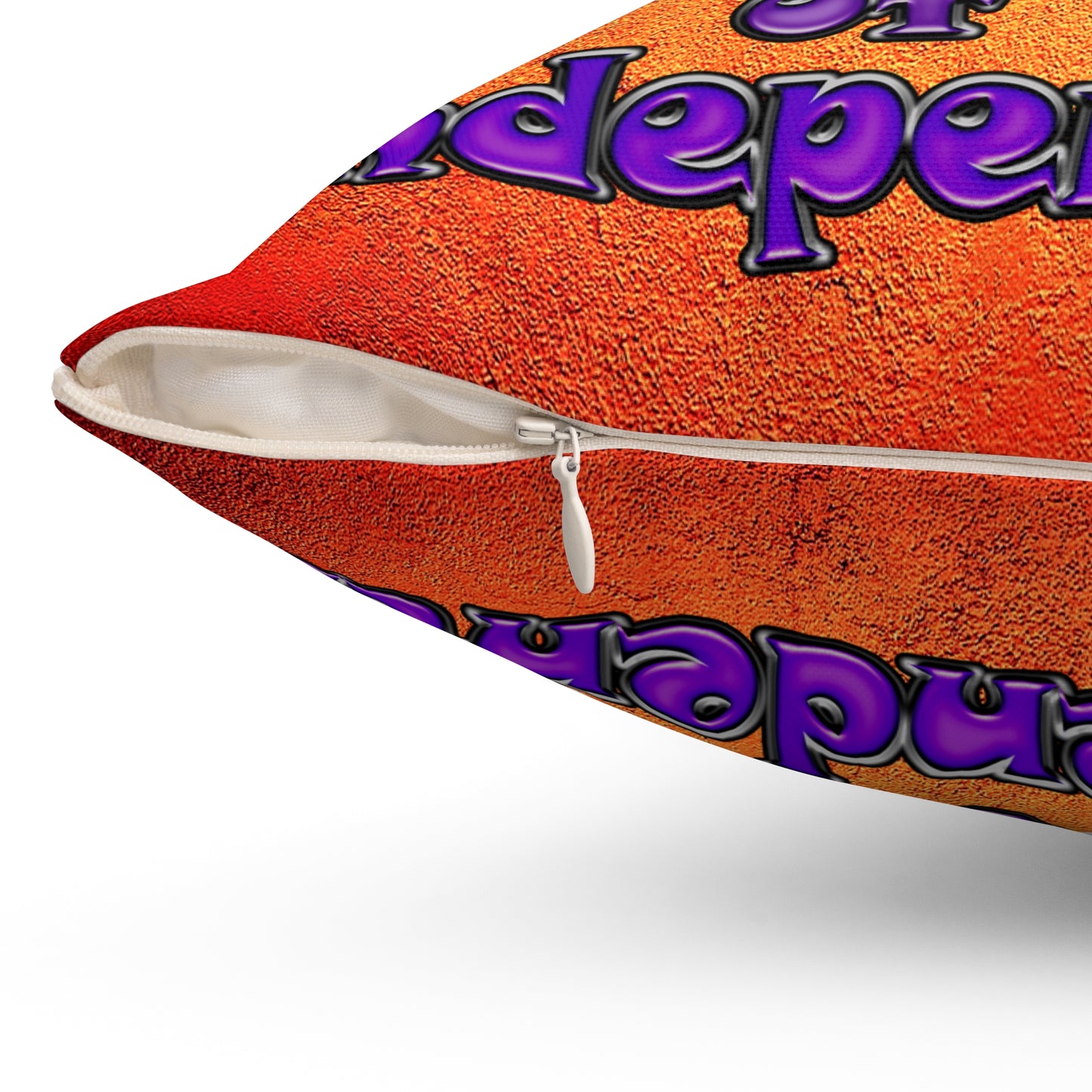 declaration of the independents - Spun Polyester Square Pillow - (burnt orange)