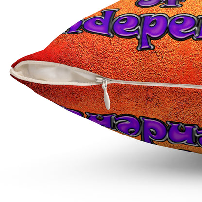 declaration of the independents - Spun Polyester Square Pillow - (burnt orange)