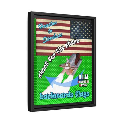 shoot for the stars - framed canvas art (logo green)