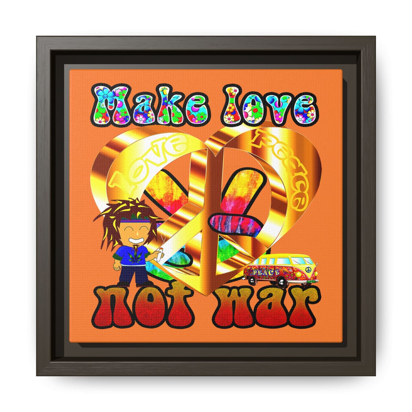 love peace - framed canvas art (crusta)