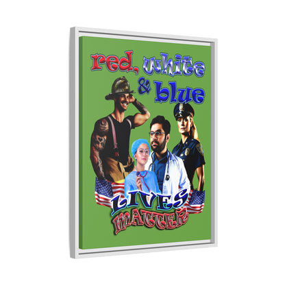 rw&b lives matter - framed canvas art (green)