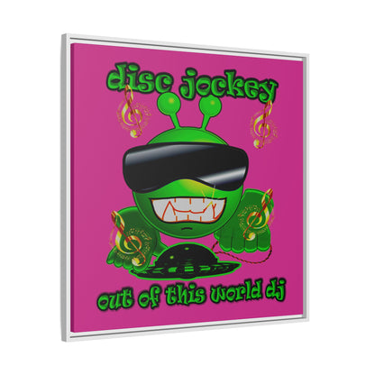 disc jockey - framed canvas art (pink)
