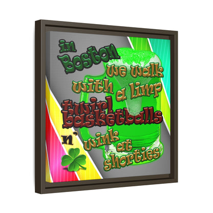 celtics logo - framed canvas art (rainbow split)