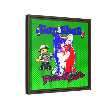 tag that - framed canvas art (logo green)