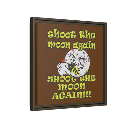 shoot the moon again - framed canvas art (brown)