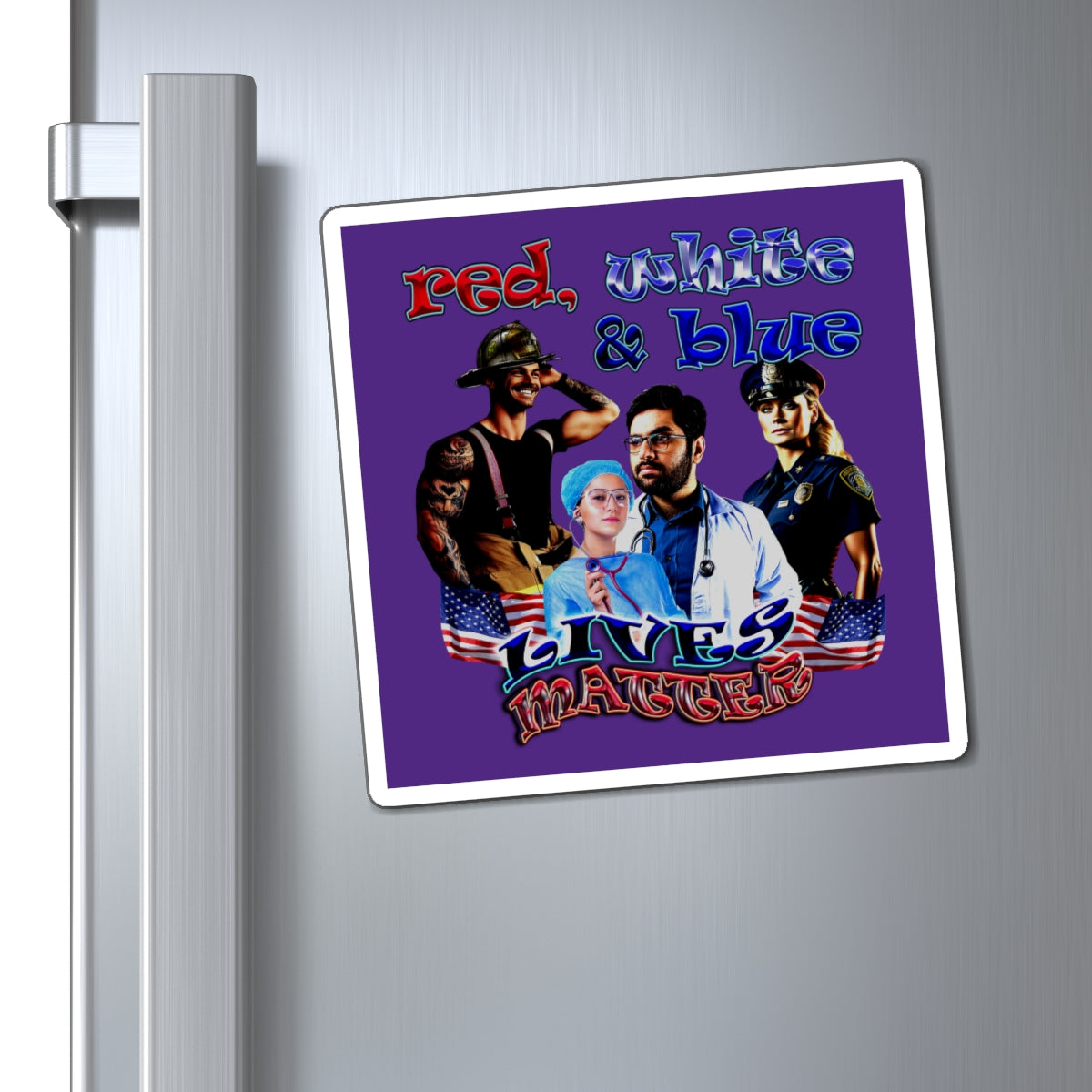 rw&b lives matter - Magnets - (purple)