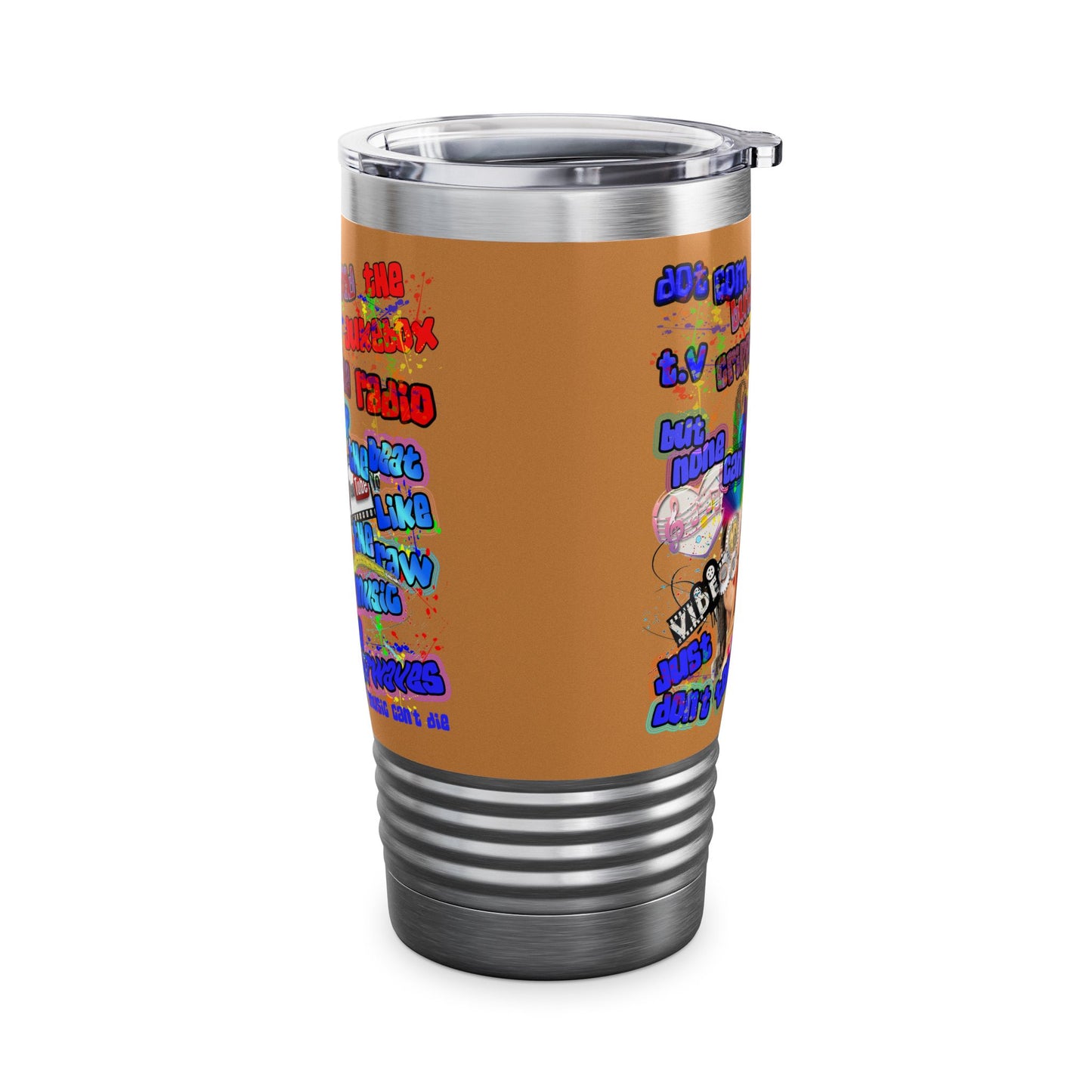 drop the beat - Ringneck Tumbler, 20oz (light brown)