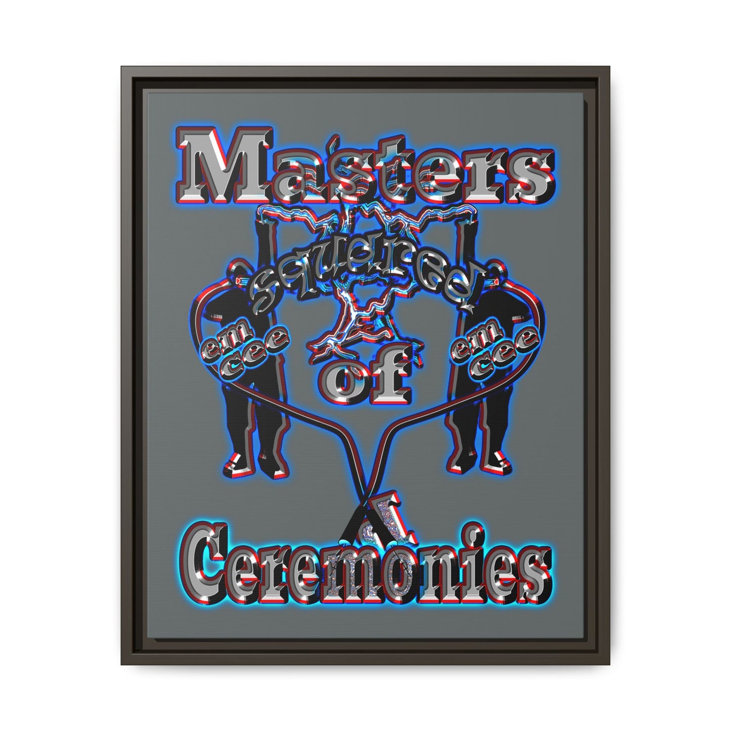 em cee squared - framed canvas art (dark grey)