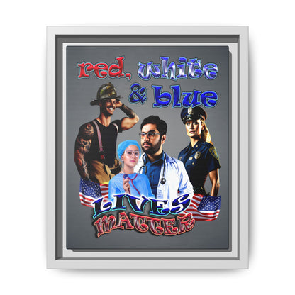 rw&b lives matter - framed canvas art (grey-light grey)