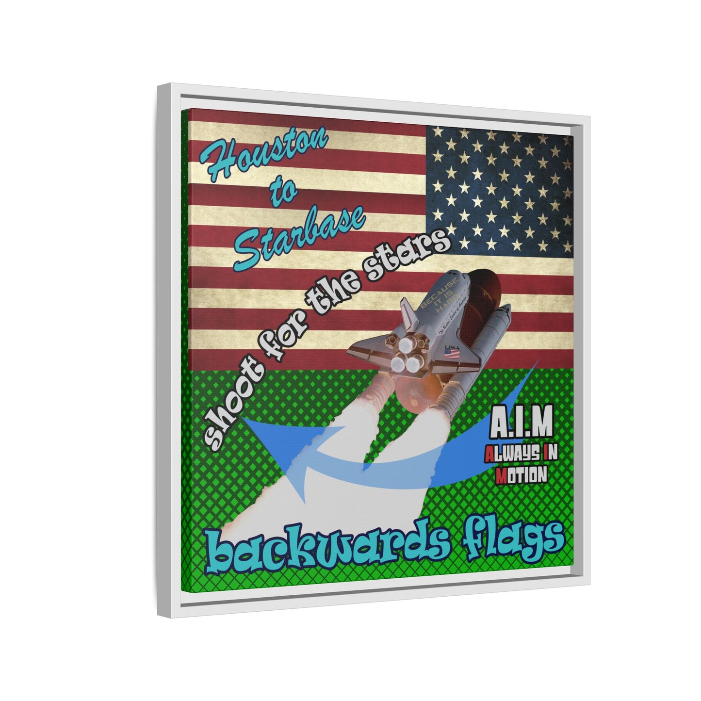 shoot for the stars - framed canvas art (logo green)