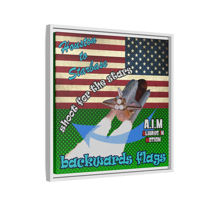 shoot for the stars - framed canvas art (logo green)