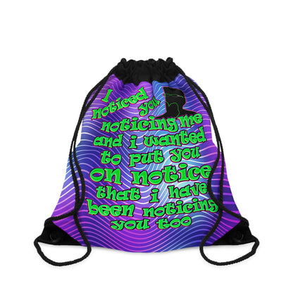 noticed you noticing - Drawstring Bag (purple wave)