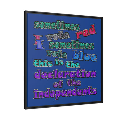 declaration of the independents - framed canvas art (dark blue)