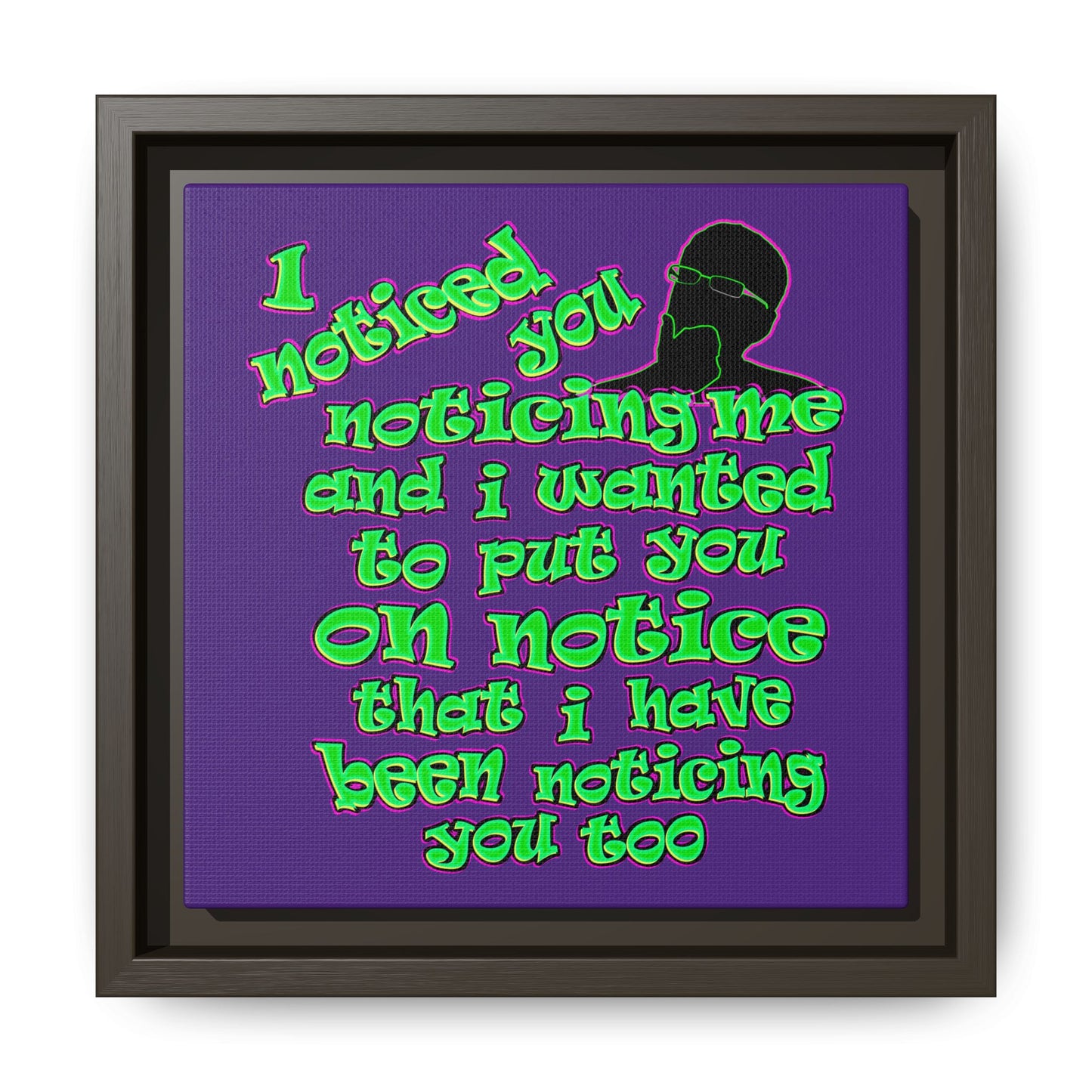 noticed you noticing - framed canvas art (purple)