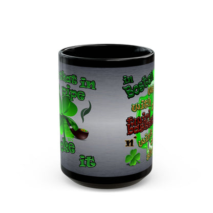 celtics logo - Black Mug (brushed nickel)