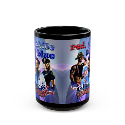 rw&b lives matter - Black Mug (grey-pink wave)
