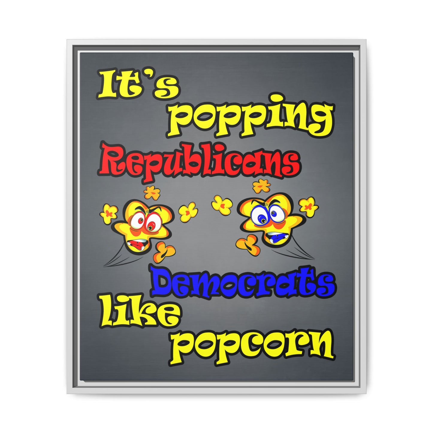 popping like popcorn - framed canvas art (grey-light grey)
