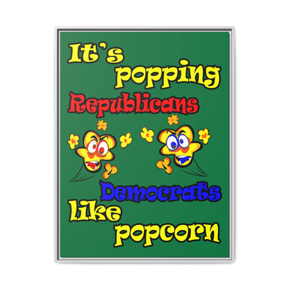 popping like popcorn - framed canvas art (dark green)