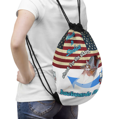 shoot for the stars - Drawstring Bag (white)