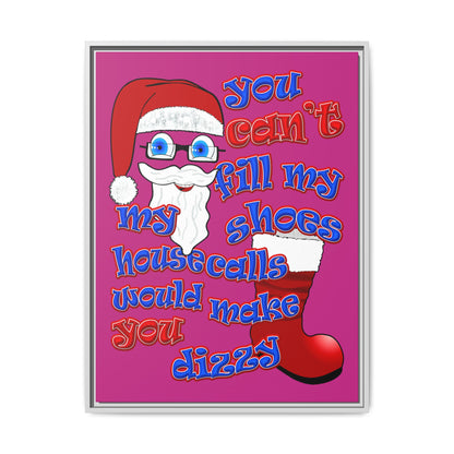 santa's shoes - framed canvas art (pink)