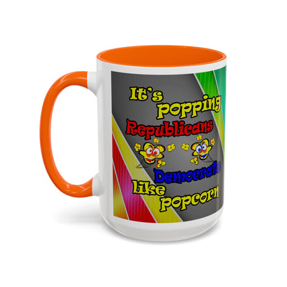 popping like popcorn - Accent Mug (rainbow split)