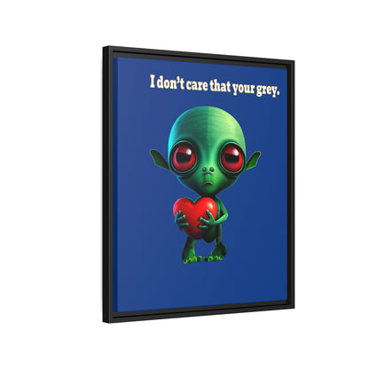 I don't care that your grey - framed canvas art (dark blue)