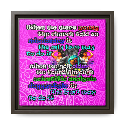 doggystyle - framed canvas art (pink swirl)