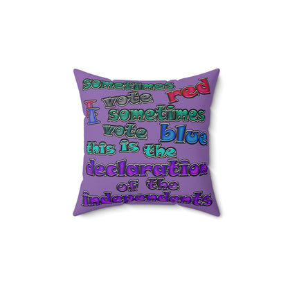 declaration of the independents - Faux Suede Square Pillow - (light purple)