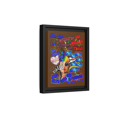 drop the beat - framed canvas art (brown)
