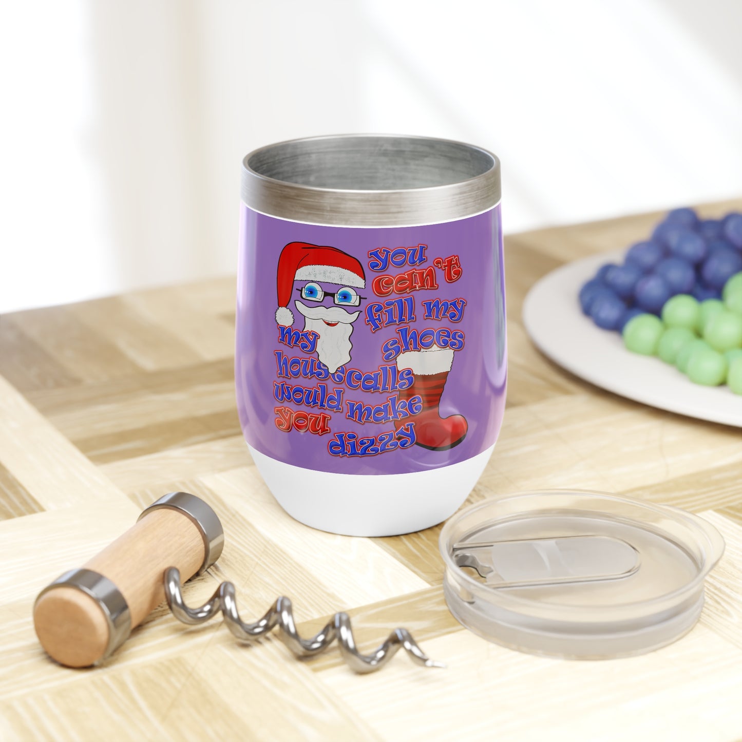 santa's shoes - Chill Wine Tumbler (light purple)